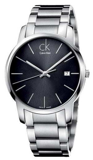 Calvin Klein City Date Black Dial Silver Steel Strap Watch for Men - K2G2G143 Buy Now By Calvin Klein