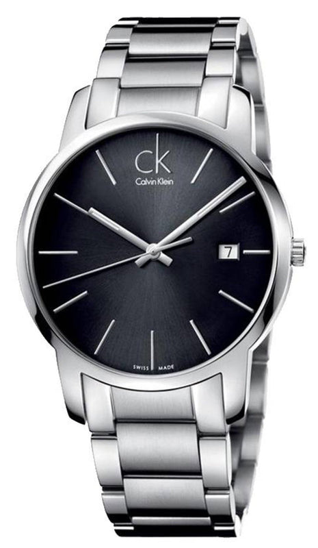 Calvin Klein City Date Black Dial Silver Steel Strap Watch for Men - K2G2G143 Buy Now By Calvin Klein