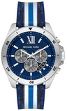 Michael Kors Brecken Chronograph Blue Dial Two Tone PVC Strap Watch For Men - MK8950 Buy Now By Michael Kors