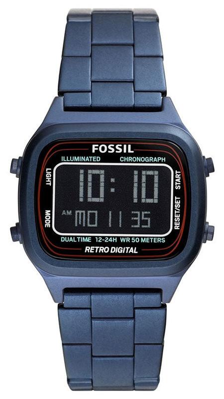 Fossil Retro Analog-Digital Black Dial Blue Steel Strap Watch for Men - FS5896 Buy Now By Fossil