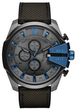 Diesel Mega Chief Chronograph Black Dial Black Nylon Strap Watch For Men - DZ4500