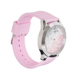 Guess Crush Crystals Silver Dial Pink Rubber Strap Watch for Women - W1223L1 Buy Now By Guess