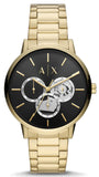 Armani Exchange Cayde Chronograph Black Dial Gold Steel Strap Watch for Men - AX2747 Buy Now By Armani Exchange