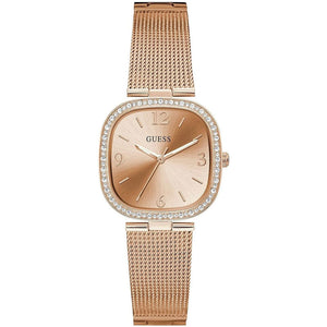 Guess Tapestry Diamonds Rose Gold Dial Rose Gold Mesh Bracelet Watch for Women - GW0354L3 Buy Now By Guess