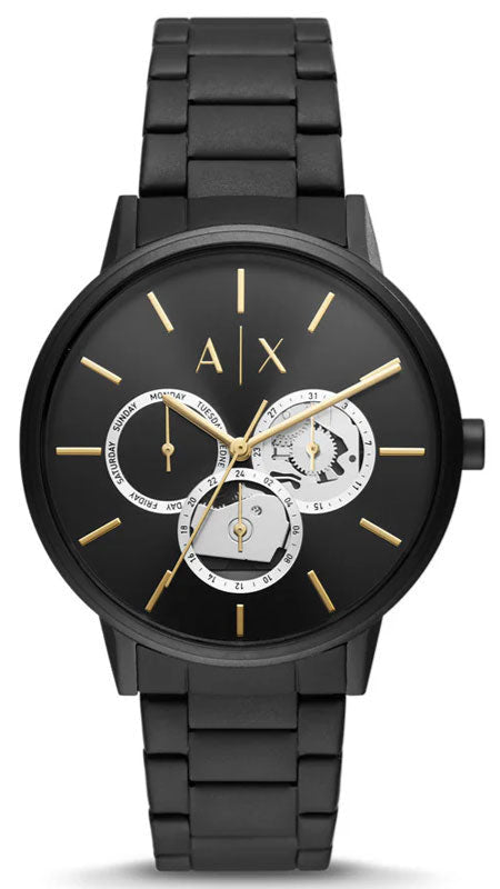 Armani Exchange Cayde Chronograph Black Dial Black Steel Strap Watch for Men - AX2748 Buy Now By Armani Exchange