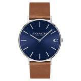Coach Charles Blue Dial Brown Leather Strap Watch for Men - 14602151 Buy Now By Coach