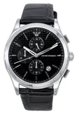 Emporio Armani Paolo Chronograph Black Dial Black Leather Strap Watch For Men - AR11530 Buy Now By Emporio Armani