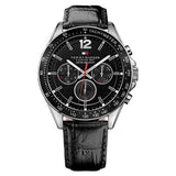Tommy Hilfiger Luke Quartz Black Dial Black Leather Strap Watch for Men - 1791117 Buy Now By Tommy Hilfiger