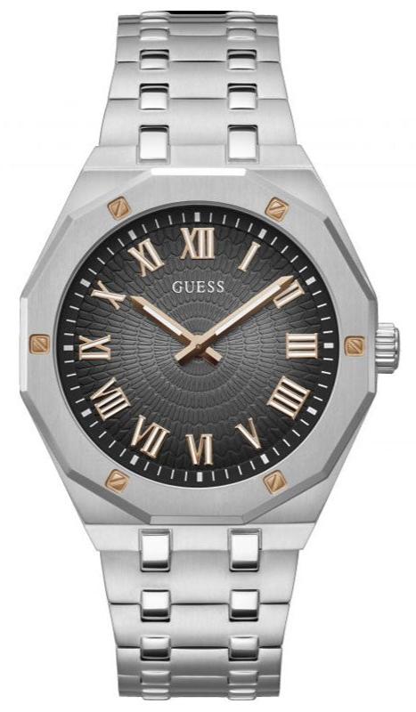 Guess Asset Quartz Black Dial Silver Steel Strap Watch For Men - GW0575G1 Buy Now By Guess