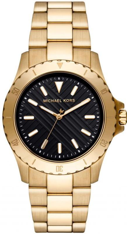 Michael Kors Everest Three-Hand Black Dial Gold Steel Strap Watch For Men - MK9078 Buy Now By Michael Kors