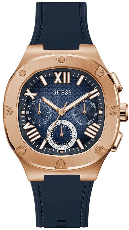 Guess Headline Multifunction Quartz Blue Dial Blue Silicone Strap Watch For Men - GW0571G2 Buy Now By Guess