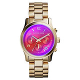 Michael Kors Runway Iridescent Pink Dial Gold Steel Strap Watch for Women - MK5939 Buy Now By Michael Kors