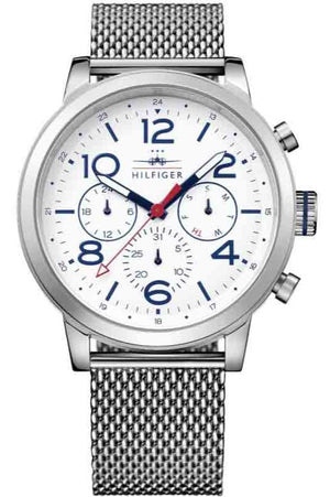 Tommy Hilfiger Jake Quartz White Dial Silver Mesh Bracelet Watch for Men - 1791233 Buy Now By Tommy Hilfiger