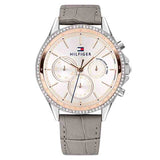 Tommy Hilfiger Ari Diamonds White Dial Grey Leather Strap Watch for Women - 1781980 Buy Now By Tommy Hilfiger