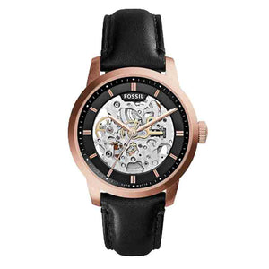 Fossil Townsman Automatic Skeleton Black Dial Black Leather Strap Watch for Men - ME3084 Buy Now By Fossil