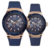 Guess Rigor Blue Dial Blue Silicone Strap Watch For Men - W0247G3 Buy Now By Guess