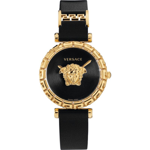 Versace Palazzo Empire Greca Black Dial Black Leather Strap Watch for Women - VEDV00119 Buy Now By Versace