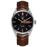 Tag Heuer Carrera Automatic Black Dial Brown Leather Strap Watch for Men - WAR201C.FC6291 Buy Now By Tag Heuer