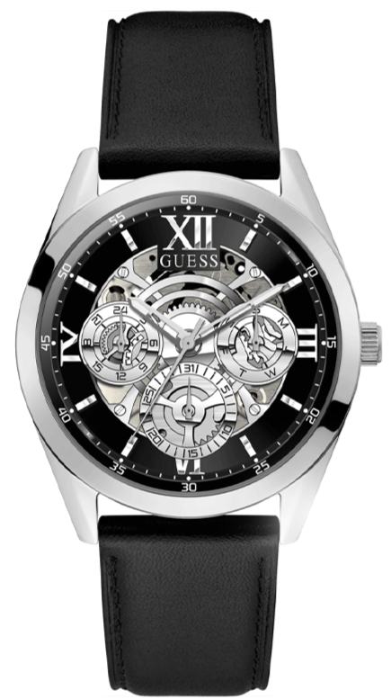 Guess Tailor Multifunction Black Dial Black Leather Strap Watch for Men - GW0389G1 Buy Now By Guess