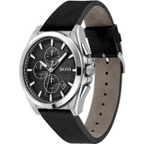 Hugo Boss Grandmaster Chronograph Black Dial Black Leather Strap Watch for Men - 1513881 Buy Now By Hugo Boss