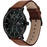 Tommy Hilfiger Hunter Black Dial Brown Leather Strap Watch for Men - 1791604 Buy Now By Tommy Hilfiger