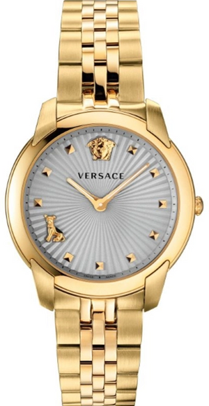 Versace Audrey Quartz Grey Dial Gold Steel Strap Watch for Women - VELR00719 Buy Now By Versace