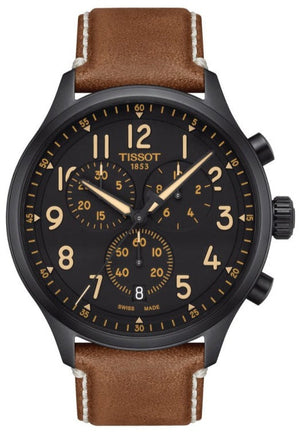 Tissot Chrono XL Quartz Black Dial Brown Leather Strap Watch For Men - T116.617.36.052.03 Buy Now By Tissot