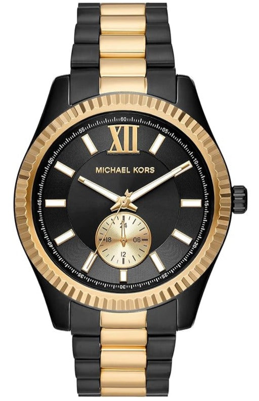 Michael Kors Lexington Quartz Black Dial Two Tone Steel Strap Watch For Men - MK8948 Buy Now By Michael Kors