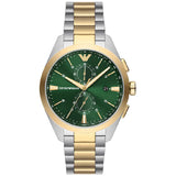 Emporio Armani Claudio Chronograph Green Dial Two Tone Steel Strap Watch For Women - AR11511 Buy Now By Emporio Armani