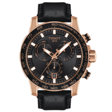 Tissot Supersport Chrono Black Dial Black Leather Strap Watch for Men - T125.617.36.051.00 Buy Now By Tissot