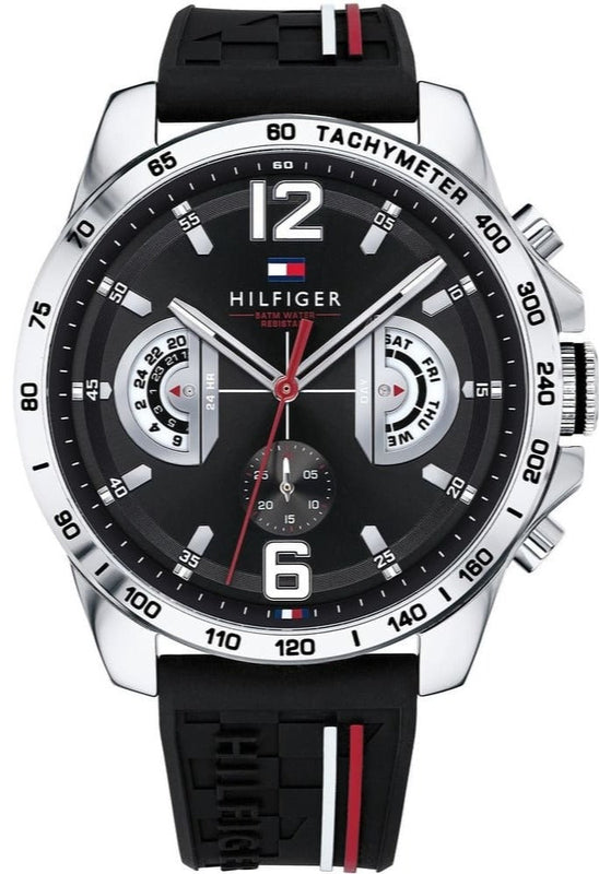 Tommy Hilfiger Decker Quartz Black Dial Black Rubber Strap Watch for Men - 1791473 Buy Now By Tommy Hilfiger