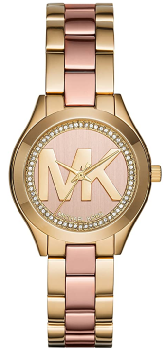 Michael Kors Mini Slim Runway Rose Gold Dial Two Tone Steel Strap Watch for Women - MK3650 Buy Now By Michael Kors