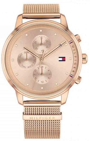 Tommy Hilfiger Blake Chronograph Rose Gold Dial Rose Gold Mesh Bracelet Watch For Women - 1781907 Buy Now By Tommy Hilfiger