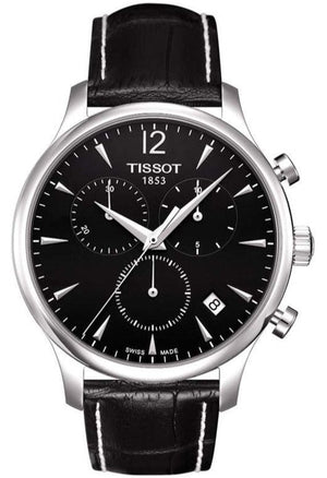 Tissot T Classic Tradition Chronograph Black Dial Black Leather Strap Watch For Men - T063.617.16.057.00 Buy Now By Tissot