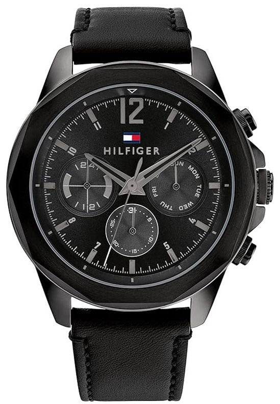 Tommy Hilfiger Lars Chronograph Black Dial Black Leather Strap Watch For Men - 1792062 Buy Now By Tommy Hilfiger