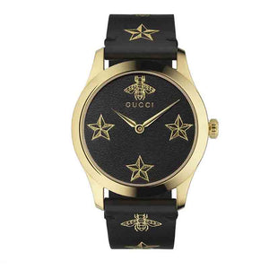 Gucci G-Timeless Black Dial Black Leather Strap Watch For Women - YA1264055 Buy Now By Gucci