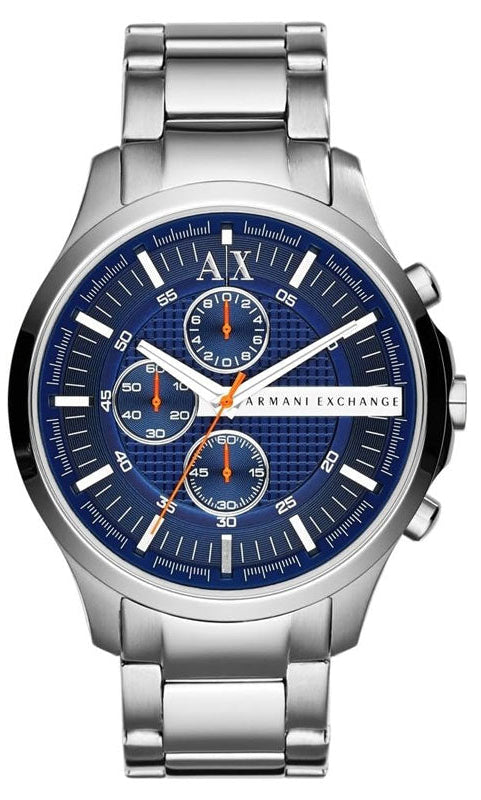 Armani Exchange Hampton Chronograph Blue Dial Silver Steel Strap Watch For Men - AX2155 Buy Now By Armani Exchange