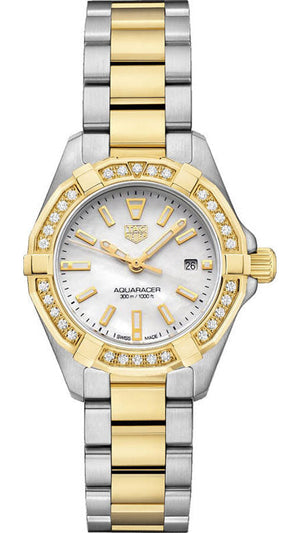 Tag Heuer Aquaracer Diamonds Mother of Pearl Dial Two Tone Steel Strap Watch for Women - WBD1421.BB0321 Buy Now By Tag Heuer