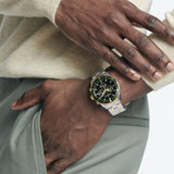 Movado Heritage Calendoplan Chronograph Green Dial Two Tone Steel Strap Watch For Men - 3650167 Buy Now By Movado