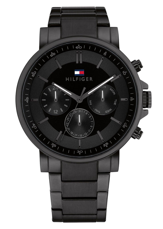 Tommy Hilfiger Tyson Chronograph Black Dial Black Steel Strap Watch For Men - 1710590 Buy Now By Tommy Hilfiger