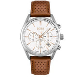 Hugo Boss Champion White Dial Brown Leather Strap Watch for Men - 1513879 Buy Now By Hugo Boss