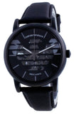 Emporio Armani Meccanico Quartz Black Dial Black Leather Strap Watch For Men - AR60032 Buy Now By Emporio Armani