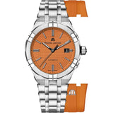 Maurice Lacroix Aikon Limited Edition Automatic Date Orange Dial Silver Steel Strap Watch For Men - AI6008-SS00F-530-1 Buy Now By Maurice Lacroix