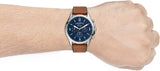 Fossil Forrester Chronograph Blue Dial Brown Leather Strap Watch for Men - S5607 Buy Now By Fossil