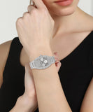 Guess Raven Diamonds Silver Dial Silver Steel Strap Watch for Women - GW0104L1 Buy Now By Guess