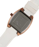 Guess Raven Diamonds Rose Gold Dial White Silicone Strap Watch for Women - GW0105L3 Buy Now By Guess