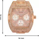 Guess Raven Diamonds Rose Gold Dial White Silicone Strap Watch for Women - GW0105L3 Buy Now By Guess