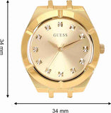 Guess Crystalline Diamonds Gold Dial Gold Steel Strap Watch for Women - GW0114L2 Buy Now By Guess