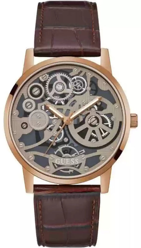 Guess Gadget Brown Dial Brown Leather Strap Watch for Men - GW0570G2 Buy Now By Guess