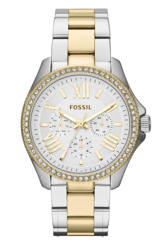 Fossil Cecile White Dial Two Tone Steel Strap Watch for Women - AM4543 Buy Now By Fossil